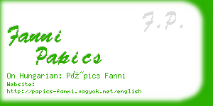 fanni papics business card